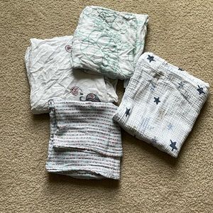 Aden + Anais Muslin swaddle blankets x 4